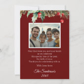 Burgundy Photo Peace Dove Christian Christmas Feestdagenkaart (Achterkant)