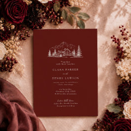 Burgundy Pine Lodge Trouwkaart Kaart