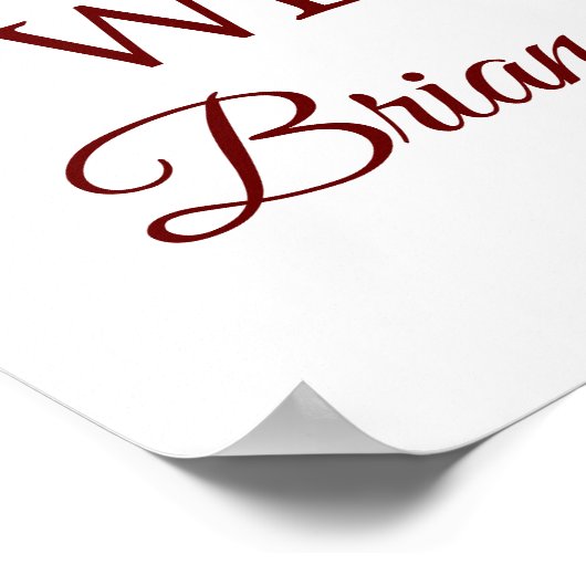 Burgundy Pink Baby shower Floral Welkom Poster (Hoek)