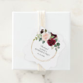 Burgundy Pink Blue Flowers Gold Retirement Party Bedankjes Labels (In situ)
