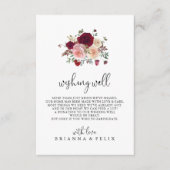 Burgundy Pink Blush Floral Wedding Goed Informatiekaartje (Voorkant)