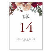 Burgundy Pink Blush Floral Wedding Kaart (Voorkant)