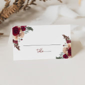 Burgundy Pink Blush Floral Wedding Plaatskaartje