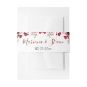 Burgundy Pink Blush Waterverf Floral Wedding Uitnodigingen Wikkel (Voorkant Voorbeeld)
