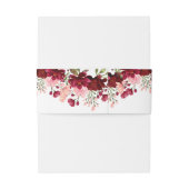 Burgundy Pink Blush Waterverf Floral Wedding Uitnodigingen Wikkel (Achterkant Voorbeeld)
