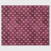 Burgundy Pink Butterflies Cadeaupapier (Vlak)