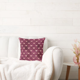 Burgundy Pink Butterflies Kussen