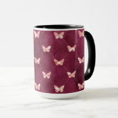 Burgundy Pink Butterflies Mok (Voorkant rechts)
