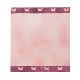 Burgundy Pink Butterflies Notitieblok