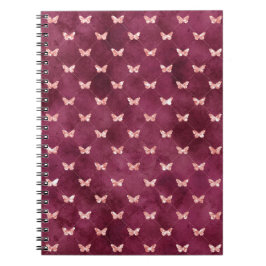Burgundy Pink Butterflies Notitieboek