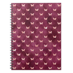 Burgundy Pink Butterflies Notitieboek