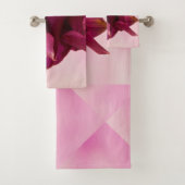 Burgundy Pink Columbine Bad Handdoek (Insitu)