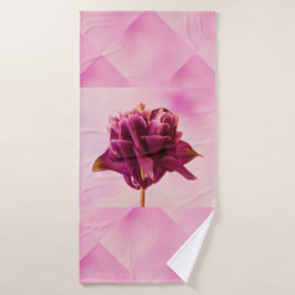Burgundy Pink Columbine Bad Handdoek