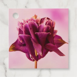 Burgundy Pink Columbine Bedankjes Labels