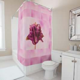 Burgundy Pink Columbine Douchegordijn