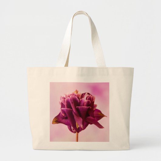 Burgundy Pink Columbine Grote Tote Bag (Voorkant)