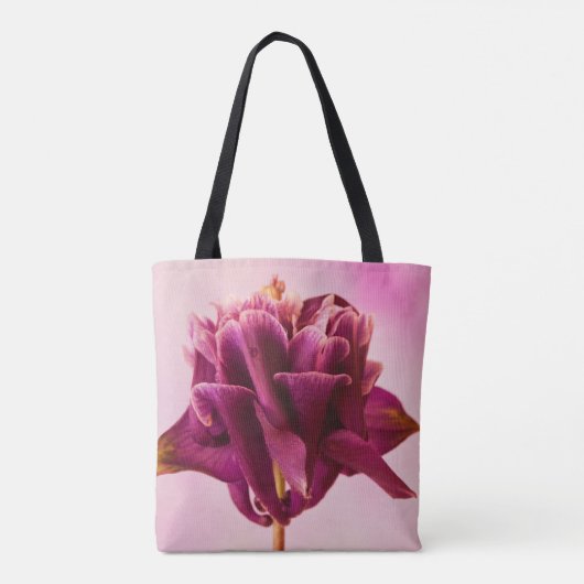 Burgundy Pink Columbine Tote Bag (Achterkant)