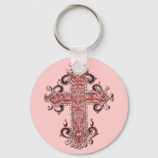 Burgundy Pink Cross Art Sleutelhanger! Sleutelhanger