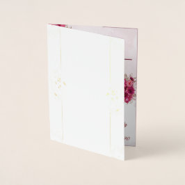 Burgundy Pink Elegant Wedding Folie Kaarten