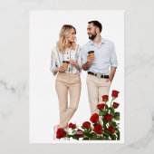 Burgundy Pink Elegant Wedding Folie Uitnodiging (Achterkant)