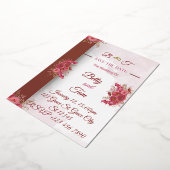 Burgundy Pink Elegant Wedding Folie Uitnodiging (Gedraaid)