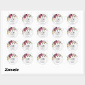 Burgundy Pink Floral 100th Birthday Ronde Sticker (Vel)