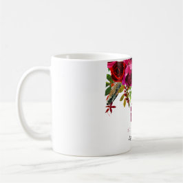 Burgundy Pink Floral 80th Birthday Guest Gift Koffiemok