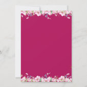 Burgundy Pink Floral Baby Shower-uitvindingen Kaart (Achterkant)