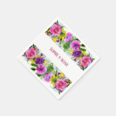 Burgundy Pink Floral Garland hercheduled Wedding Servet (Hoek)