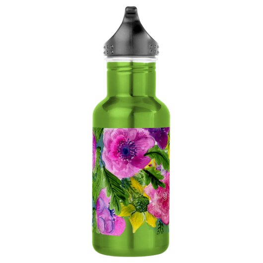 Burgundy Pink Floral Garland hercheduled Wedding Waterfles (Rechts)