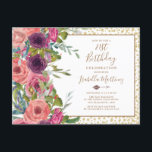 Burgundy Pink Floral Gold Glitter 21st Birthday Uitnodiging Briefkaart<br><div class="desc">Uitnodiging op 21e verjaardag met prachtige boho-achtige Bourgogne en roze waterverf floral op een witte achtergrond met gouden glitter. Neem contact met ons op voor hulp bij aanpassingen of voor het aanvragen van overeenkomende of coördinerende producten.</div>