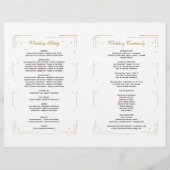 Burgundy Pink Floral Gold Glitter Wedding Programm (Achterkant)