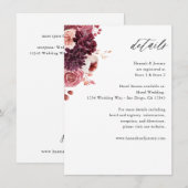 Burgundy & Pink Floral - Kaart 8B (Voorkant / Achterkant)