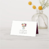 Burgundy Pink Floral Mason Jar Wedding Place Card Plaatskaartje (Achterkant)