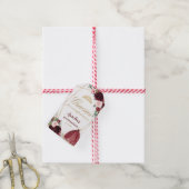 Burgundy Pink Floral Quinceanera Favor Cadeaulabel (Met Touw)