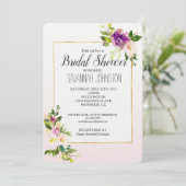 Burgundy Pink Floral Vrijgezellenfeest Kaart (Staand voorkant)