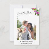 Burgundy Pink Floral Wreatfoto Save the Date (Voorkant)