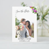 Burgundy Pink Floral Wreatfoto Save the Date (Staand voorkant)