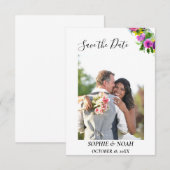 Burgundy Pink Floral Wreatfoto Save the Date (Voorkant / Achterkant)