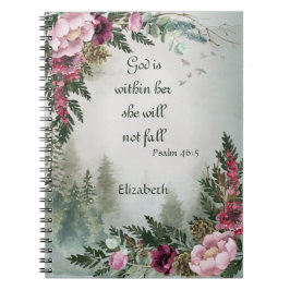 Burgundy Pink Flower Forest Psalm Prayer Journal Notitieboek