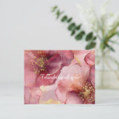 Burgundy Pink Flowers Briefkaart (Staand voorkant)