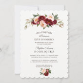 Burgundy Pink Flowers Invitación de Baby shower Kaart (Voorkant)