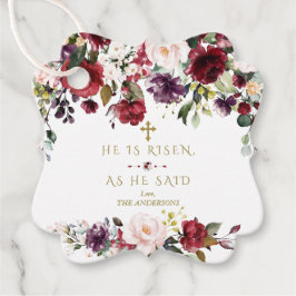 Burgundy Pink Flowers is een goudpaasconditie Bedankjes Labels