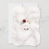 Burgundy Pink Flowers Marble Bridal Tea Party Kaart (Achterkant)