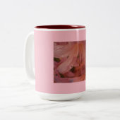 Burgundy Pink Lily Tweekleurige Koffiemok (Voorkant links)