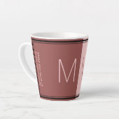 Burgundy Pink | Modern | MOTIVATIE | MONOGRAM Latte Mok (Linkerhoek)