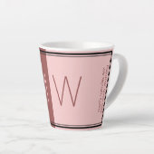 Burgundy Pink | Modern | MOTIVATIE | MONOGRAM Latte Mok (Rechterhoek)