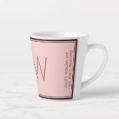 Burgundy Pink | Modern | MOTIVATIE | MONOGRAM Latte Mok (Rechts)