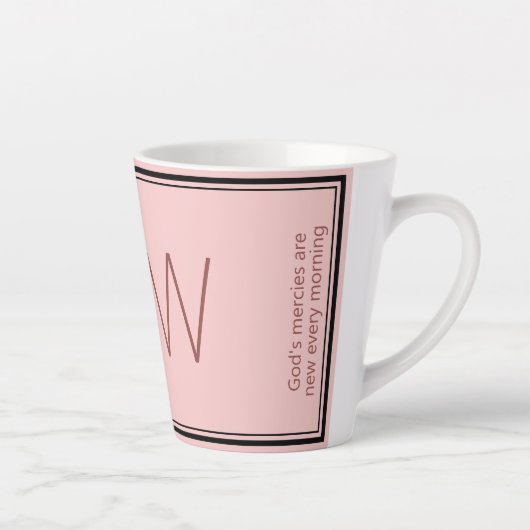 Burgundy Pink | Modern | MOTIVATIE | MONOGRAM Latte Mok (Rechts)