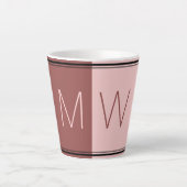 Burgundy Pink | Modern | MOTIVATIE | MONOGRAM Latte Mok (Voorkant)